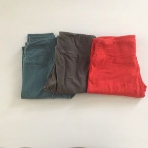 3 solid Lularoe OS Leggings